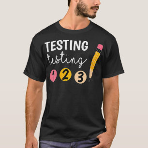 Camiseta Pruebas del día de prueba de las mujeres 1 2 3 Mae