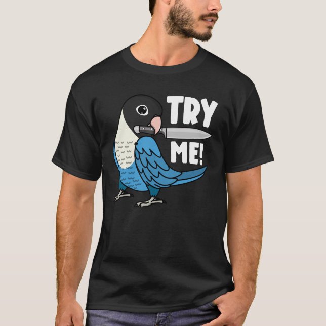 Camiseta Pruebe mi loro con Knife I Blue mascarip Lovebird (Anverso)