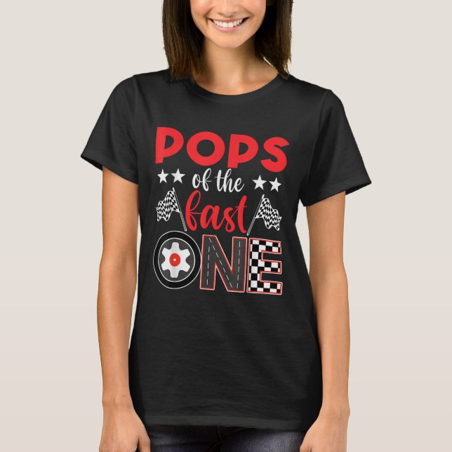 Camiseta Ps Of The Fast One Birthday 1st Race Car Family  (Anverso)