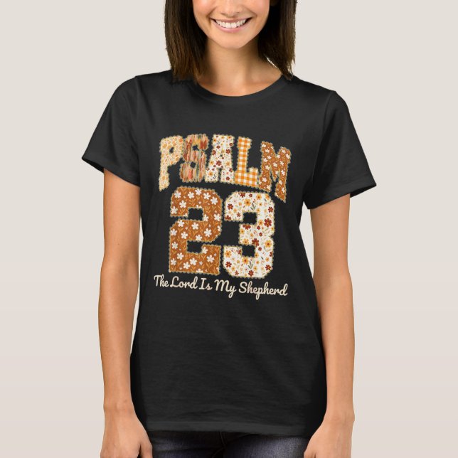 Camiseta Psalm 23 The Lord Is My Shepherd Christian Fall Th (Anverso)
