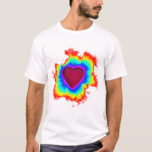 Camiseta Psicodelia Aura de doble corazón