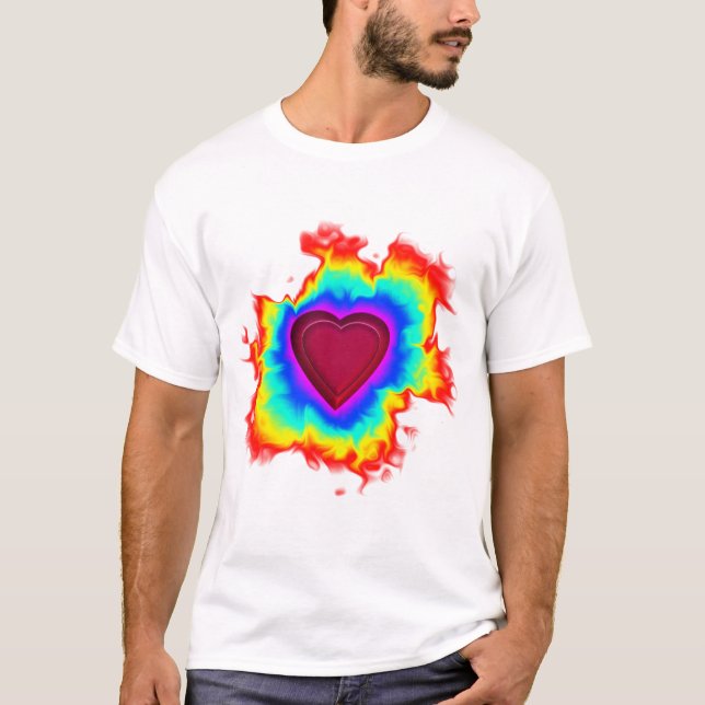 Camiseta Psicodelia Aura de doble corazón (Anverso)