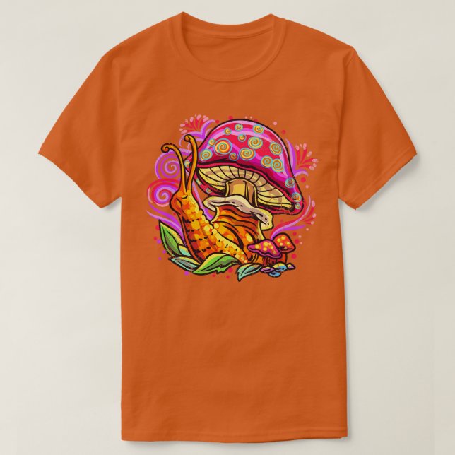 Camiseta Psicodelia Mushroom Snail Art (Diseño del anverso)
