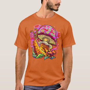 Camiseta Psicodelia Mushroom Snail Art