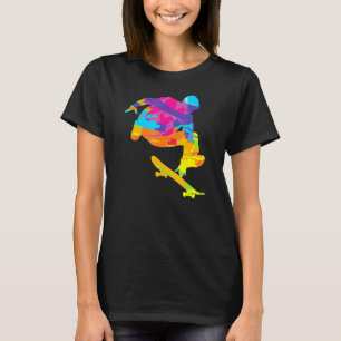 Camiseta Psicodelia Skateborder Retro Color Art Skateboard