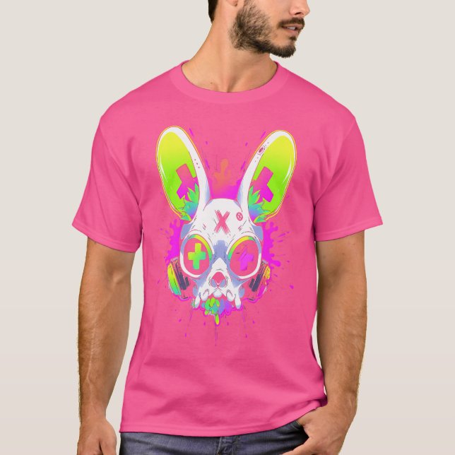 Camiseta Psicodelia Techno Rabbit Rave Edm Punk Grunge Ae (Anverso)