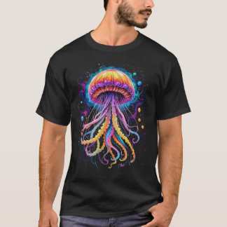 Camiseta Psicodelia Trippy Black Light Style Jellyfish