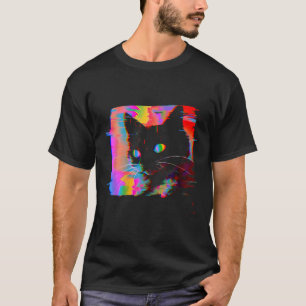 Camiseta Psicodelia Weirdcore Cat Vaporwave Recorrido estét