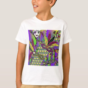 Camiseta Psicodelic Mardi Gras Feather Mask Gifts Appartal