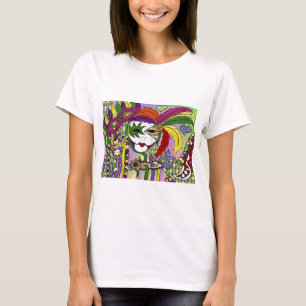 Camiseta Psicodelic Mardi Gras Feather Mask Gifts Appartal