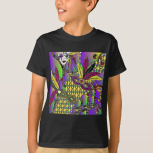 Camiseta Psicodelic Mardi Gras Feather Mask Gifts Appartal