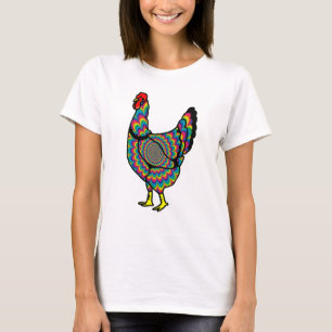 Camiseta psicodélica de la gallina