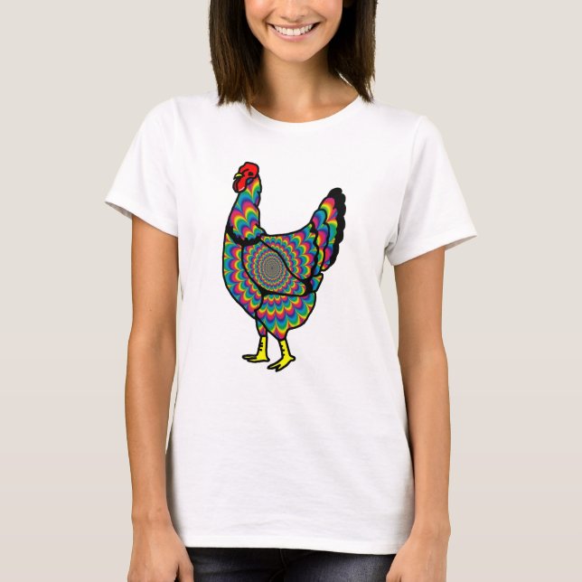Camiseta psicodélica de la gallina (Anverso)