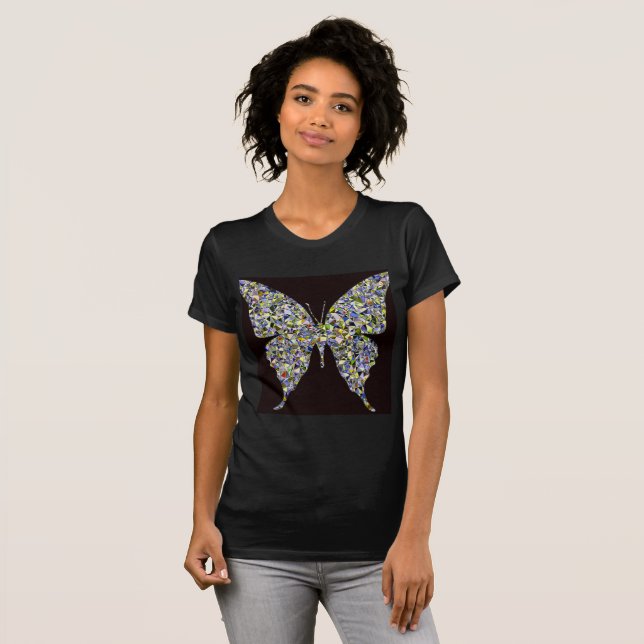 Camiseta psicodélica de la mariposa (Anverso completo)