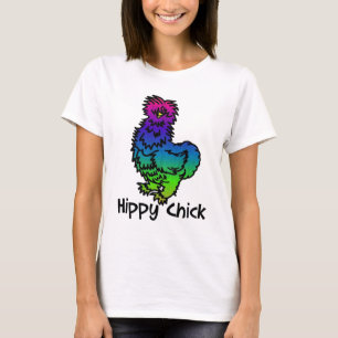 Camiseta psicodélica del polluelo del hippy de