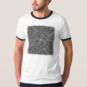 Camiseta psicodélica linear del arte de Op. Sys.
