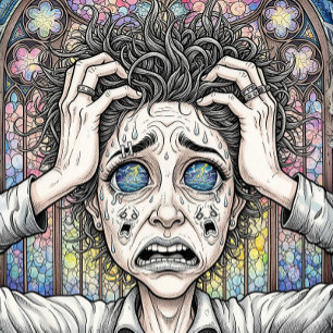 Camiseta Psicodélica Surrealista de Arte - Cara Em