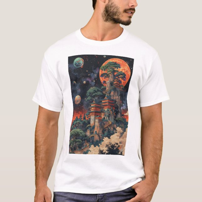 Camiseta Psicodélico DMT Ukiyo-e Baobab Bonsai Tree T-Shirt (Anverso)