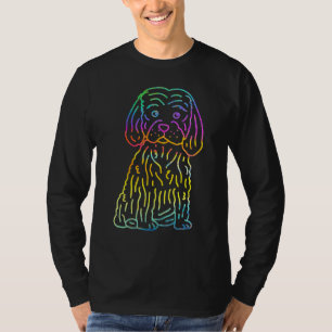 Camiseta Psicodélico retro cachorro perro con arcoiris trip