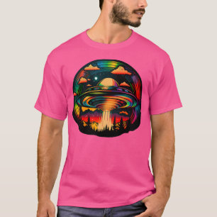 Camiseta Psicodélico Trippy Rainbow Rave Ufo Art