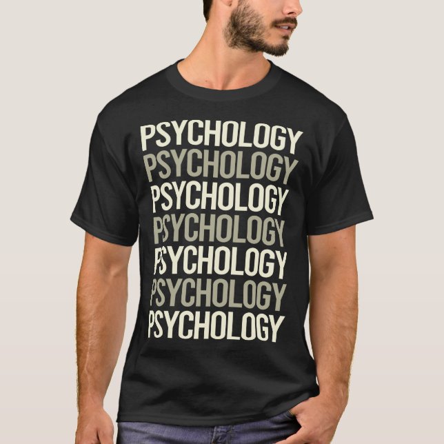 Camiseta Psicología de la psicología del texto blanco (Anverso)