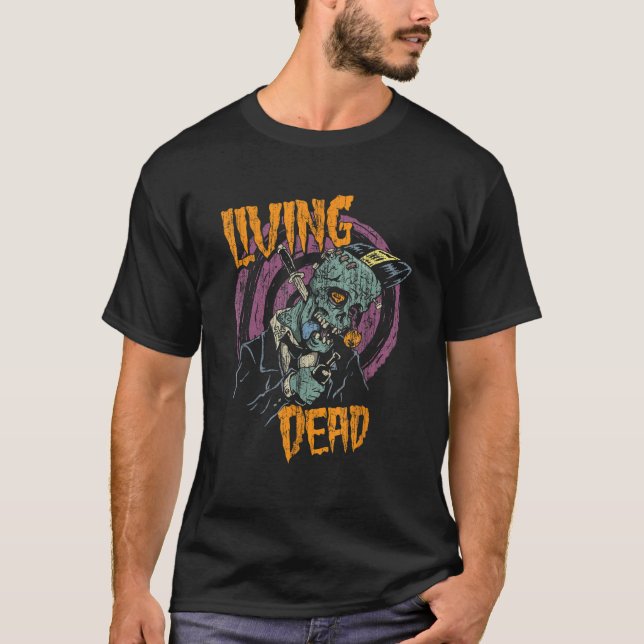 Camiseta Psicoobilly Horror Punk Rock T Shirt HR Living Dea (Anverso)