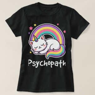 Camiseta Psicópata Sarcástico Retro Arcoíris Divertido Unic
