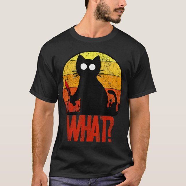 Camiseta Psicópica negra asesina a un gato cutáneo de lo qu (Anverso)