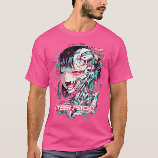 Camiseta Psicopsique del Cyberpunk Trippy del Ciberarco Iri (Anverso)