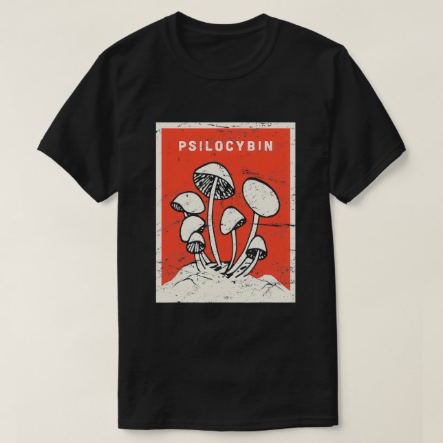 Camiseta Psilocybin Retro Setas Psicodélicas Mágicas (Diseño del anverso)