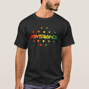 Camiseta Psitrancia con patrón trippy colorido