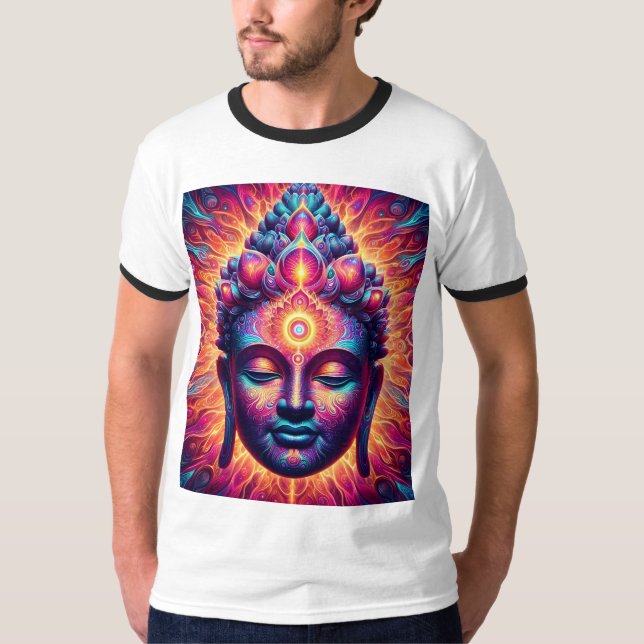 Camiseta Psychedelic Buddha Art  - Vibrant Third Eye  (Anverso)