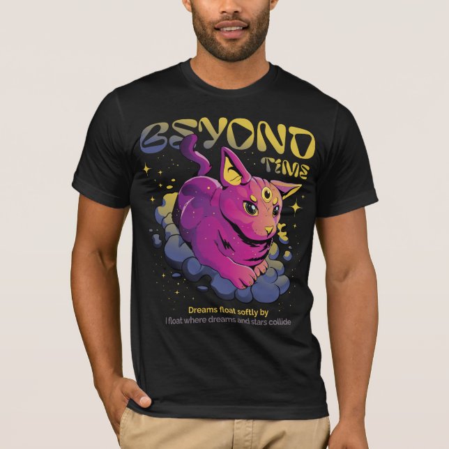 Camiseta Psychedelic Cosmic Cat - Beyond Time Tee (Anverso)