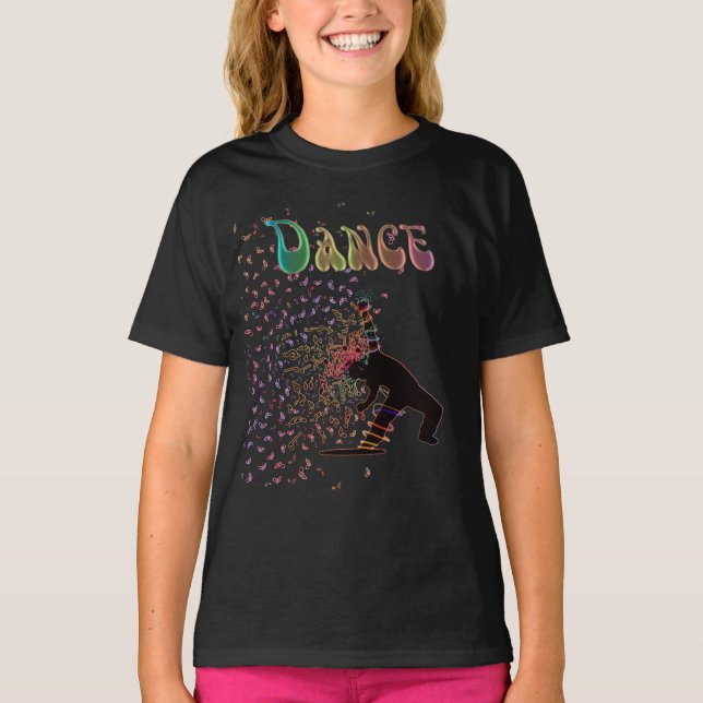 Camiseta Psychedelic Dance Mania Music Notes T-Shirt (Anverso)
