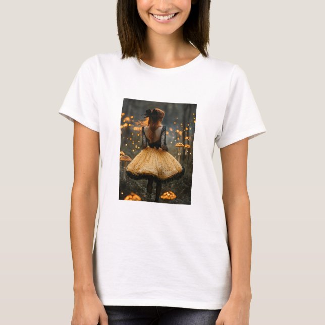 Camiseta Psychedelic Fantasy Art – Enchanting Redhead in a  (Anverso)