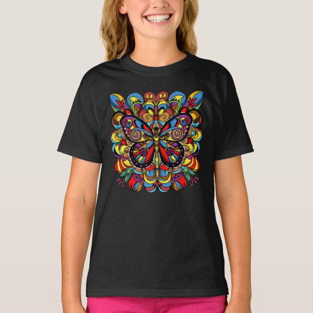 Camiseta Psychedelic Mandala Butterfly (Anverso)