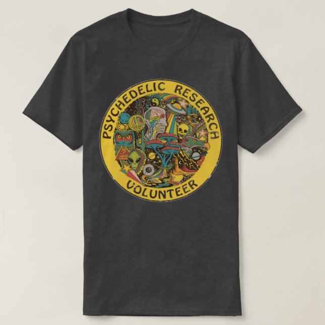 Camiseta psychedelic research volunr (Diseño del anverso)
