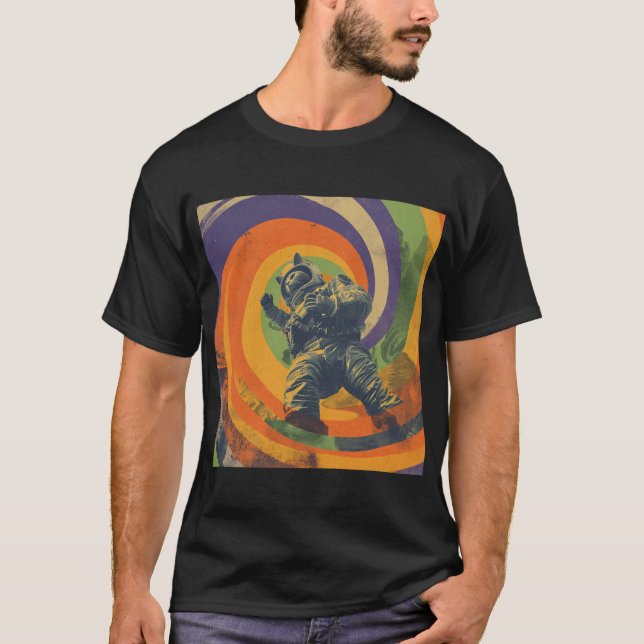 Camiseta Psychedelic Space Cat – Trippy Astronaut Poster (Anverso)