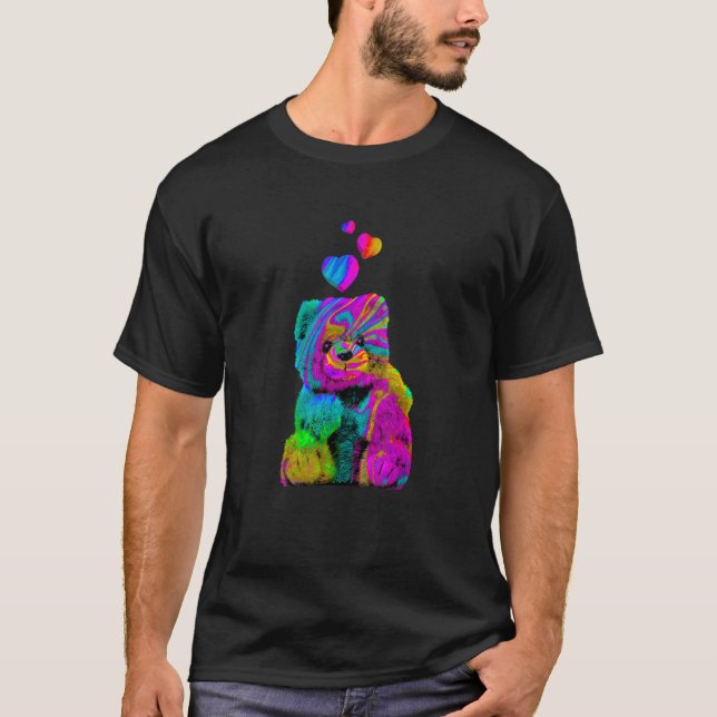 Camiseta Psychedelic Teddy Bear Trippy Colorful Teddy with  (Anverso)