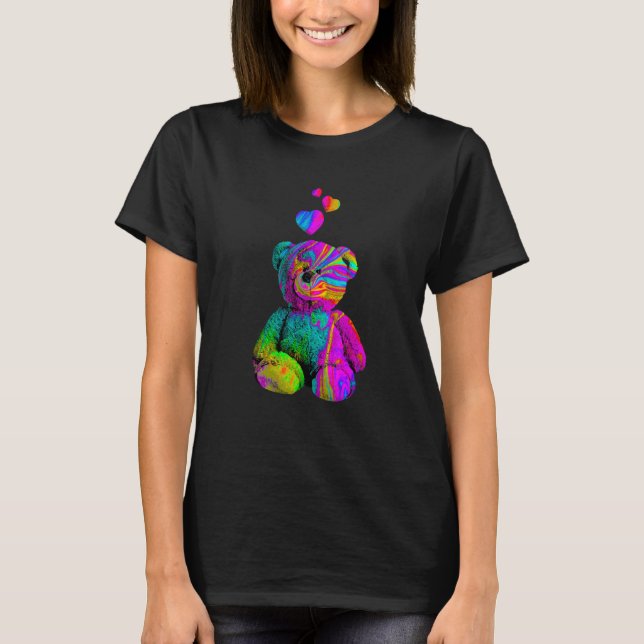 Camiseta Psychedelic Teddy Bear Trippy Colorful Teddy with  (Anverso)