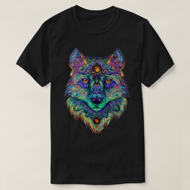 Camiseta Psychedelic Wolf Classic T-Shirt (Diseño del anverso)