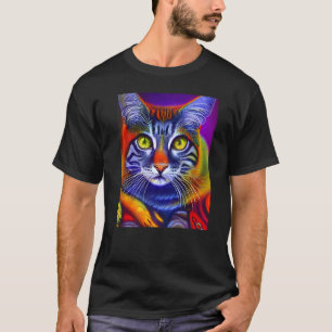 Camiseta Psychedelics Rainbow Cat Trippy Guay Único