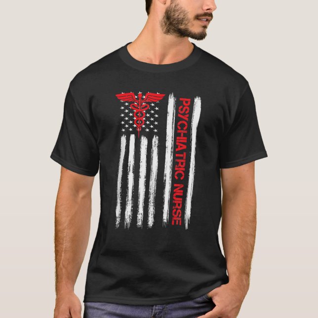 Camiseta Psychiatric Nurse American Flag RN Mental Health P (Anverso)