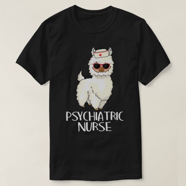 Camiseta Psychiatric Nurse Llama Rn Mental Health Psych Nur (Diseño del anverso)