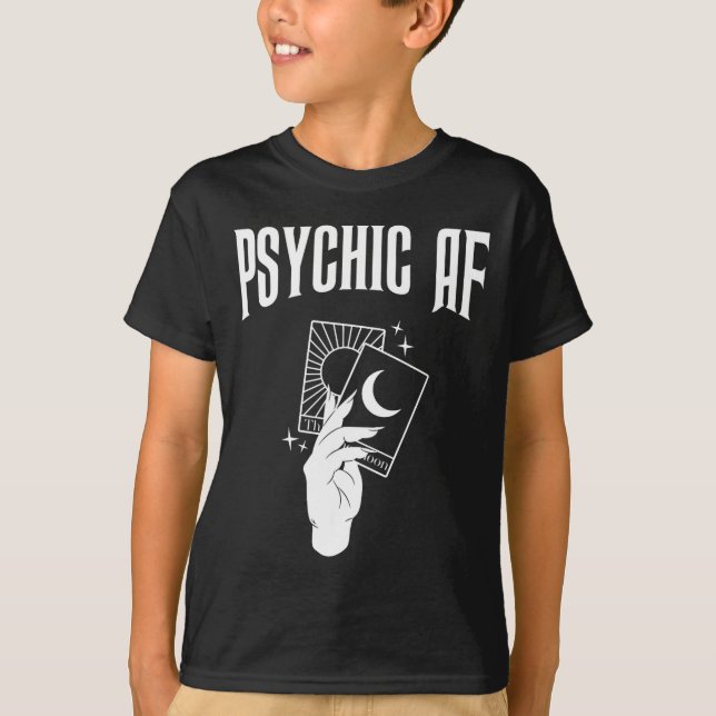 Camiseta Psychic Af Funny New Age Occult Tarot Clairvoyant  (Anverso)