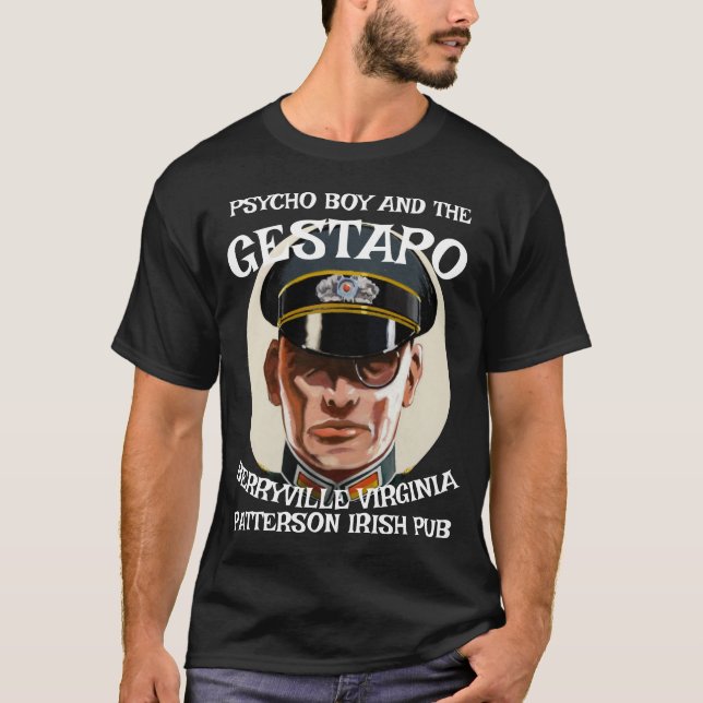 CAMISETA PSYCHO BOY AND GESTAPO PATTERSON IRISH PUB (Anverso)