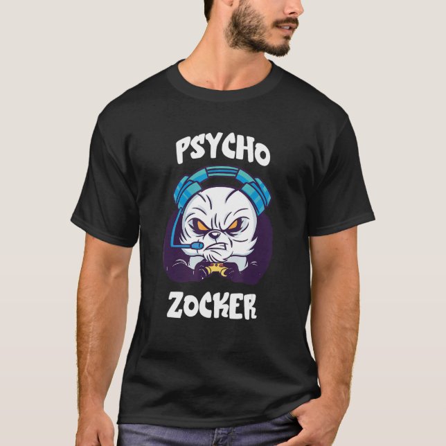 Camiseta Psycho Zocker Panda Bear Consolas de videojuegos G (Anverso)