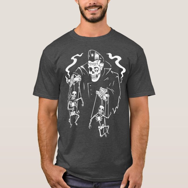 Camiseta Psychobilly Horror Punk Rock  HR Skeleton (Anverso)