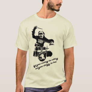 Camiseta psychomonkey del mono del tambor