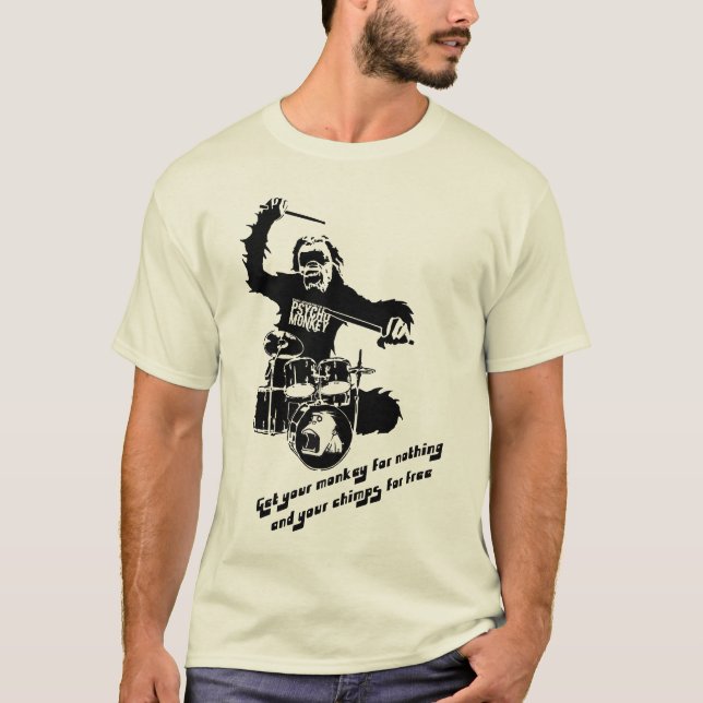 Camiseta psychomonkey del mono del tambor (Anverso)